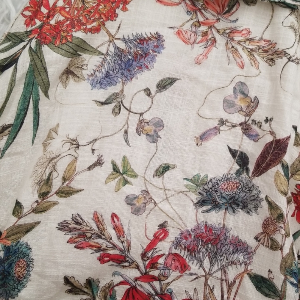 Zara Floral Button Down Off The Shoulder Dress - Picture 8 of 8